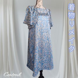 d96 ワンピース＆ボレロ セットアップ ボートネックタイプ 着物リメイク 小紋リメイク Lサイズ