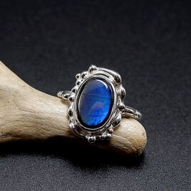 スペクトロライトのリング　約12号　～ブルーフラッシュ～　天然石アクセサリー　一点物　指輪　一点物