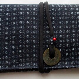 ８６５４　男絣で作った和風財布・ポーチ