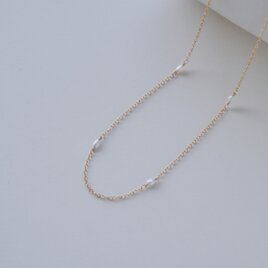 淡雪 ｜ 淡水パールとチェーンの華奢な14kgfネックレス
