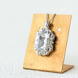 ラス1 13×10mm アンティーク風 クォーツ/白水晶  RHP 天然石ネックレス - palace