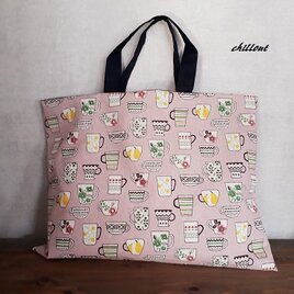 【入園・入学】入園レッスンバッグ：ティーカップ：モカピンク【0412】