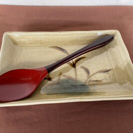 スプーン　大　朱色