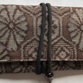 ８６５６　大島紬の着物で作った和風財布・ポーチ