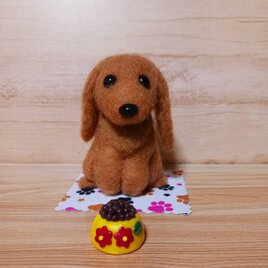 ハンドメイド 羊毛フェルト ダックスフント
