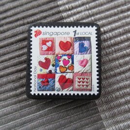 シンガポール2006年　キルト切手ブローチ10864