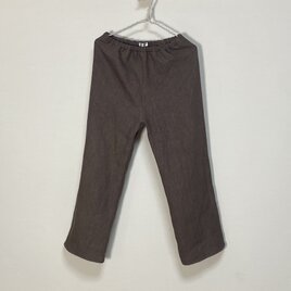 厚手リネン【ドンゴロス】イージーパンツ　ストレート・ロング◆ココア◆M・Ｌ・LL◆（リネン100％、6番手）