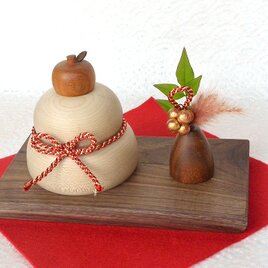 お正月　鏡餅　木製　コンパクト　一輪挿し Sサイズ　【土日祝発送可】