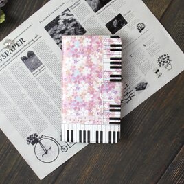 Android シンプル手帳型スマホケース（カメラ穴あり/はめ込みタイプ）【奏（Kanade）（桜）】