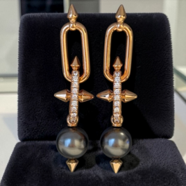 ハードウェア リンクピアス パール ＲＧ／ローズゴールド モアサナイト