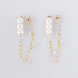 パールブレスレット ― 淡水パール×Sライン 14KGF