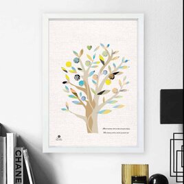 実るしあわせ　木　送料無料 　イイネたのしいポスター　イラスト　ポスター　アートポスター　アート/sei検索新着順　4045-2