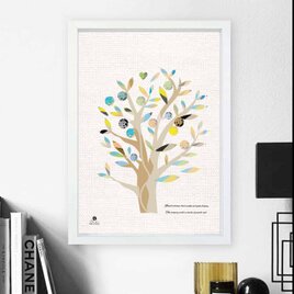 実るしあわせ　木　送料無料 　イイネたのしいポスター　イラスト　ポスター　アートポスター　アート/sei検索新着順　4045-2