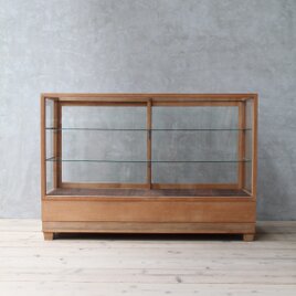 大きなガラスショーケース 古家具/アンティーク/ガラスケース//収納/ガラス棚/ショーケース