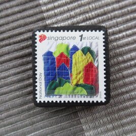 シンガポール2006年　キルト切手ブローチ10875