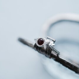 天然ガーネット 魚 リング シルバー925