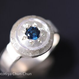 【神石！】スリランカ産「トシッタ」さんのコバルトカラースピネル・シールドリング【青花の盾】