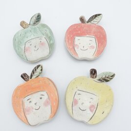 【Hanaemi】笑顔を運ぶ箸置き（3-4cm 掻き落とし・透明釉）4色セット