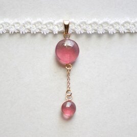 【受注製作】レジンアート　ラウンドモチーフとタティングレースとサテンリボンのチョーカー〈欲望〉