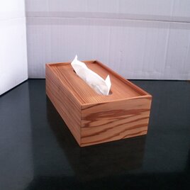 ●屋久杉　無垢　ティッシュケースカバー　ティッシュペーパーボックス　木製　K492