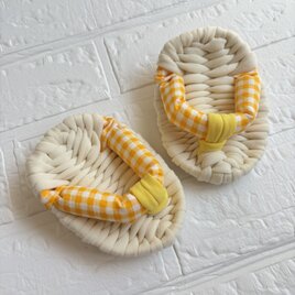 【1歳のお祝い】【はじめての一歩に】誕生日 餅踏み ふっくら布わらじ ｜記念日・初節句・一升餅 布ぞうり 黄白チェック