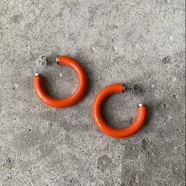 Vintage 90s USA retro orange hoop pierces