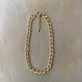 Vintage 90s retro gold tone classical textured chain necklace