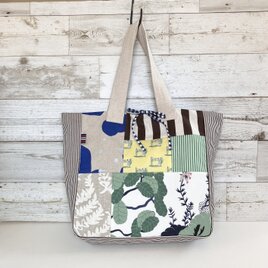 大容量　くったりトートバッグ　グリーンとブルー