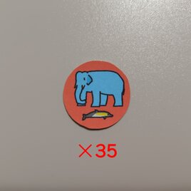 円形動物　フレークシールA　1種類35枚