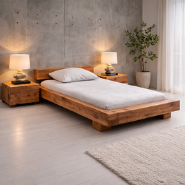 無垢材の頑丈木製ベッド｜サイズオーダー対応｜高身長の方にもおすすめ