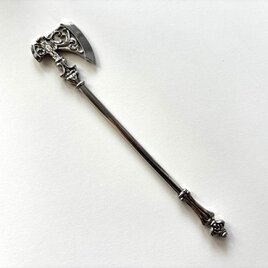 かんざし　シルバーの斧　武器　一本簪　洋風　シンプル　普段使い　成人式　卒業式　洋風