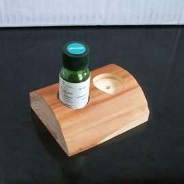 天然丸太　無垢　アロマオイルスタンド（２穴）　小物入れ　木製　K510