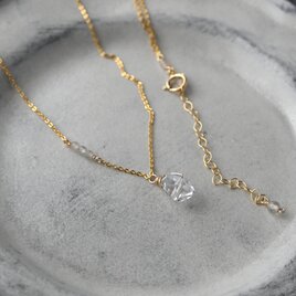 大粒ハーキマーダイヤのネックレス・14kgf