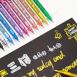 メタリック クラフトマーカーペン 1２色セット　筆