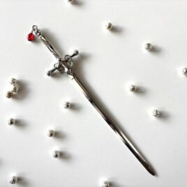 かんざし　剣の簪　シルバー　武器　一本簪　洋風　シンプル　普段使い　成人式　卒業式　洋風