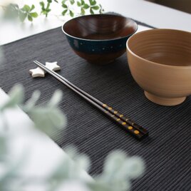 うるし箸　月の満ち欠け　23.5㎝・細み