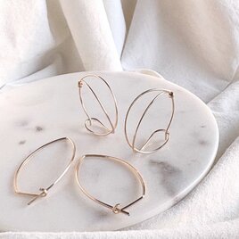 【期間限定】【春の福袋】フープピアス2点セット　キャッチレス　14kgf