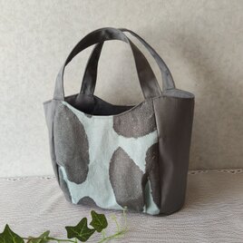 ミナペルホネン、slow dance×グレーのタック入りトート