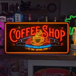 【オーダー無料】コーヒーショップ 喫茶 CAFE おうちカフェ レトロ 店舗 自宅 照明 看板 置物 雑貨 ライトBOX