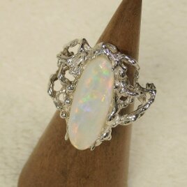 5.15ctオパールとSV925の指輪（リングサイズ：9.5-10号の方に推奨、天然石、ロジウムメッキ）