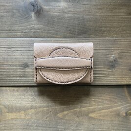 ミニマムウォレット(MNW-01/ピンクベージュ×キャメル/フラップ差し込みタイプ)