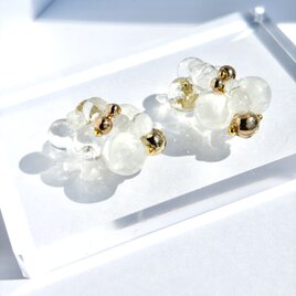 雫飴 -ミルク-|レジンアクセサリー/ホワイトアクセサリー/大人可愛い/春アクセサリー/シンプルアクセサリー