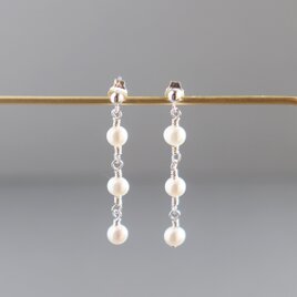 淡水パールの3連ピアス【Silver925】