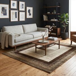 冬は暖かく夏は涼しい　肌ざわり最高　ガゼニラハット　ラグ　181x143cm P25　ベージュ　グレージュ