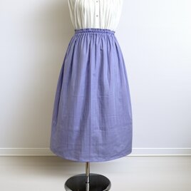 オーガニックWガーゼ◇ヒヤシンス◇ギャザースカート◇釜もみ仕立てでふっ