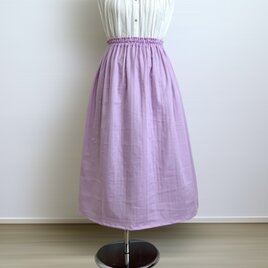 オーガニックWガーゼ◇オーキッド◇ギャザースカート◇釜もみ仕立てでふっくら