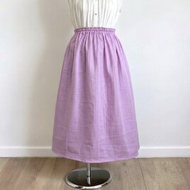 オーガニックWガーゼ◇オーキッド◇ギャザースカート◇釜もみ仕立てでふっくら