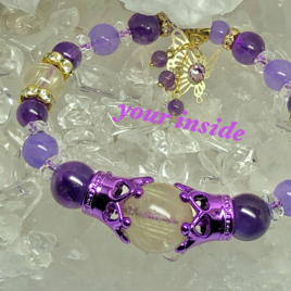 アメジスト ルチルクォーツ デザイン 天然石ブレスレット