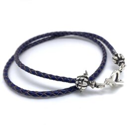 ハロウィンのパンクキンが付いたレザーブレスレット