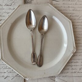 フランスアンティーク　Christofle（クリストフル）/ デザートスプーン2本set　シルバープレート